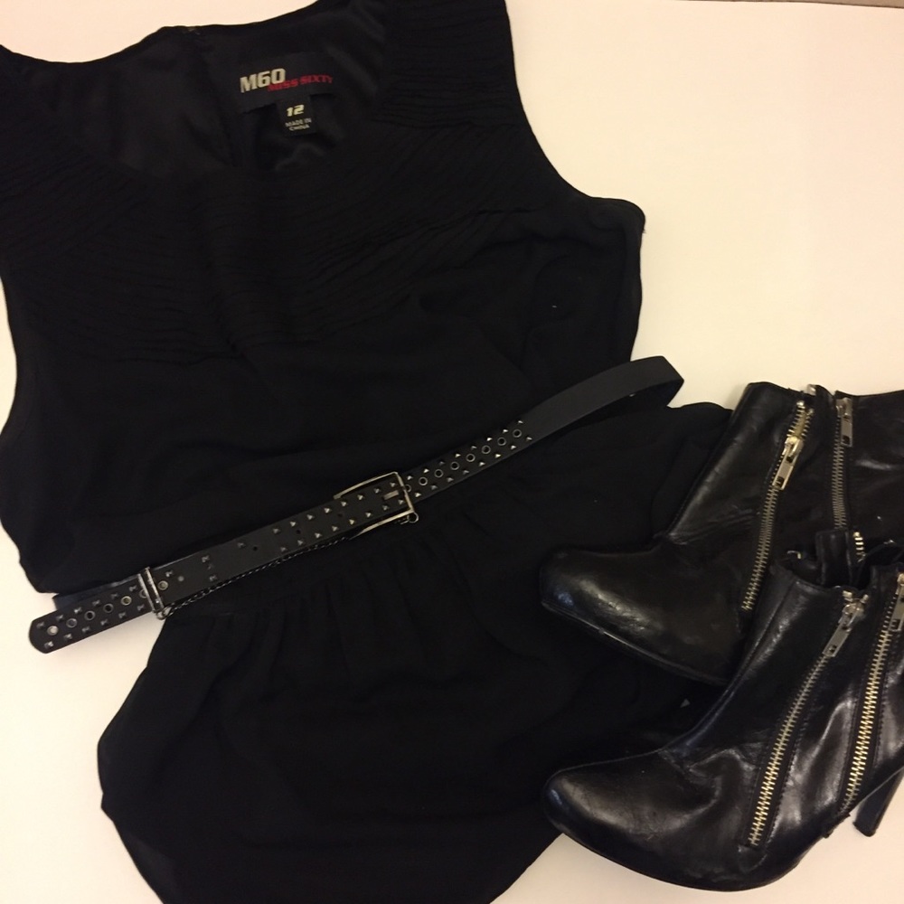 Miss60 Belted Black Dress